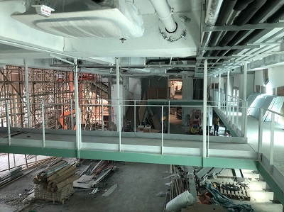 Building of deck and bridge in the new Reading Room